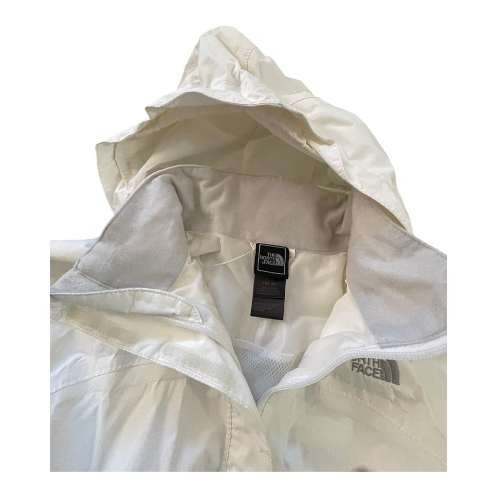 The North Face Hyvent Kids white rain jacket windbreaker full zip size L 14/16 - Picture 4 of 12